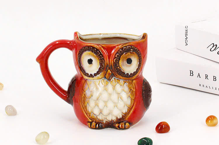 🦉 Handcrafted Owl Ceramic Mug – Unique & Adorable Gift