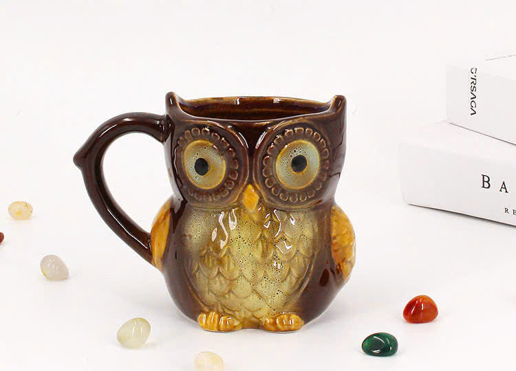 🦉 Handcrafted Owl Ceramic Mug – Unique & Adorable Gift