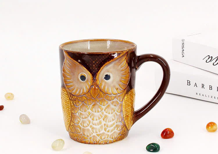 🦉 Handcrafted Owl Ceramic Mug – Unique & Adorable Gift
