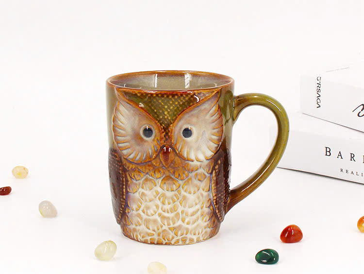 🦉 Handcrafted Owl Ceramic Mug – Unique & Adorable Gift